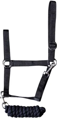 Produktbild von Harry´s Horse Initial Halfter Und Führstrick Schwarz Pony Schwarz Pony