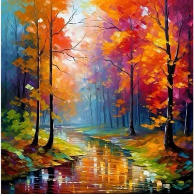 Produktbild von 40x30 cm Diamanten Malerei Zum Selbermachen DIY Diamond Painting Fluss