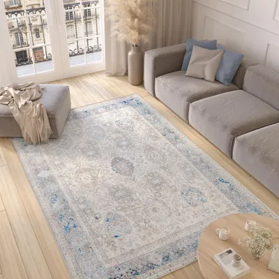 Obrázok produktu pre Tapiso koberec VALLEY Moderný krátky vlas sivý béžový modrý obývacia izba 300 x 400 cm