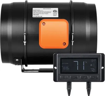 Immagine prodotto di Ventilatore da 8 pollici, 807 CFM, con regolatore di temperatura e umidità, sistema di ventilazione silenzioso con motore EC