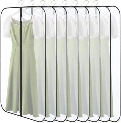 Obrázok produktu pre Obal na odevy, balenie po 8 ks, 60 x 140 cm, čierny priehľadný