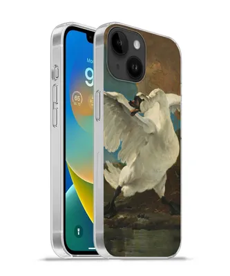 Produktbild von MuchoWow® Handyhülle Schutzhülle Hülle für Apple iPhone 14 - Softcase Der bedrohte Schwan - Gemälde von Jan Asselijn Silikon Softcase Handy Hülle - Mobiltelefonhülle