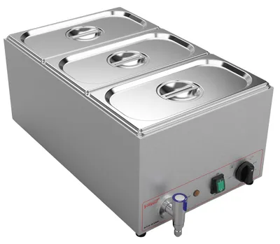 Immagine prodotto di Riscaldatore per buffet elettrico - 3 compartimenti, 16 litri - Acciaio inossidabile - Ideale per catering ed eventi