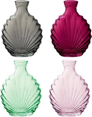 Produktbild von 4 x Vasen im Vintage Look H 17 cm - Dekoflaschen Glasflaschen Blumenvase Tischvase Deko-Flaschen