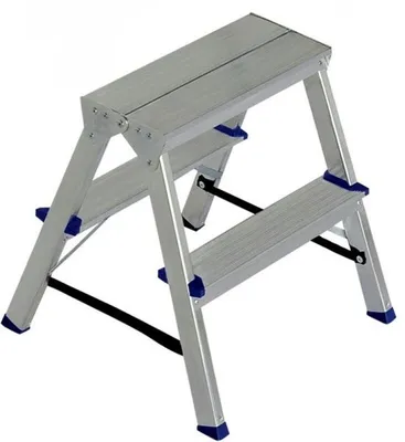 Zdjęcie produktu dla Drabina aluminiowa dwustronna ELKOP / stopnie 2 x 1, nośność 150 kg