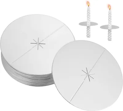 Productafbeelding van Kaars Druppelvangers - Papier Druppelbescherming - Kaarsen Gebruiken - Gealumineerd Papier - 8 cm Diameter - Zilver