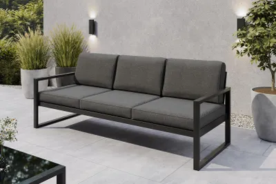Produktbild von SOLAR 3-Sitzer Garten-Loungesofa – Metallgestell pulverbeschichtet – Komfortsofa mit dicken Polstern S/PB06