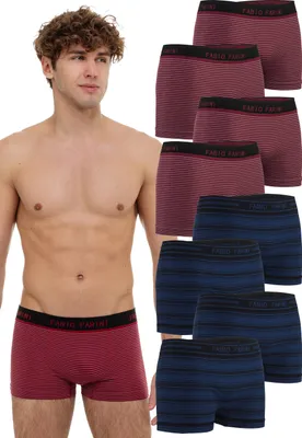 Produktbild von Fabio Farini - 8 Stück Herren Unterhosen - Männer Retroshorts aus weicher Microfaser im sportlichen Look mit Logoschriftzug
