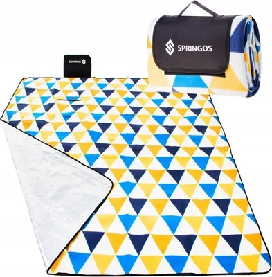 Productafbeelding van Picknickdeken 200 x 200 cm, campingdeken, reiskussen, stranddeken, picknickmat - kleurrijk