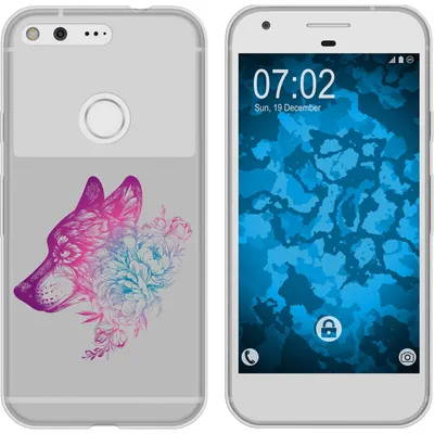 Produktbild von PhoneNatic Case kompatibel mit Google Pixel Silikon-Hülle Floral Wolf M3-6