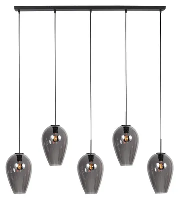 Obrázok produktu pre Závesná lampa - čierna - HaloSwap - sklo kov - veľká jedálenská lampa - E27 - 4284ZW - Mexlite