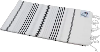 Produktbild von Hamamtuch Saunatuch "Sultan weiß schwarz" Pestemal 100x180 cm