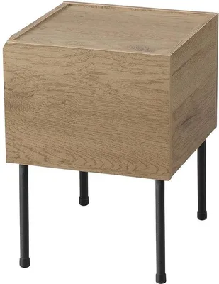 Image de Table d'appoint en bois table de chevet avec tiroir et étagère design modulaire salon chambre bureau IWST-300 AsBruin