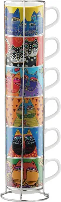 Produktbild von GILDE Espressotasse, "Fantastic Felines", Porzellan, mehrfarbig, , H. 5,5 cm, D. 6 cm 81380