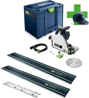 Produktbild von Festool Tauchsäge TS 60 KEBQ-Plus 100Y 578214 + 2x FS 1400/2 + Verbinder FSV/2