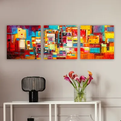 Image de Wallity, PDR6- RMY1359, Multicolore, Tableaux sur toile, 90 x 30 cm, 100 % toile