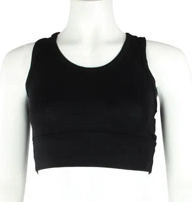 Produktbild von Crop Top - Racerback - uni - schwarz
