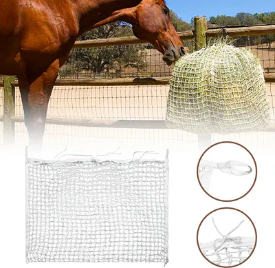 Produktbild von VINGO Heunetz Extrem reissfest Futternetz 3 X 3 CM engmaschig Professional Heunetztasche 160x100cm