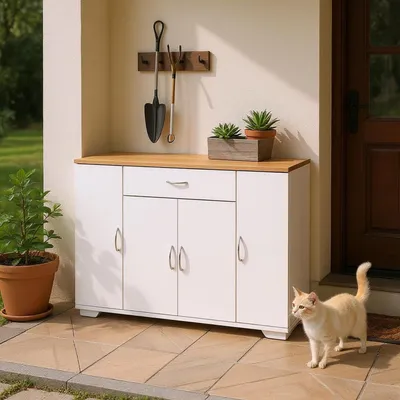 Image de Armoire blanche, en MDF, design moderne, pratique