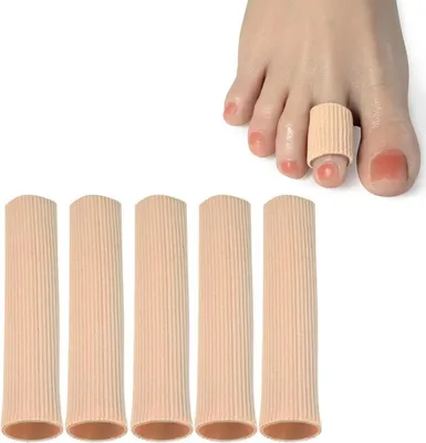 Obrázek produktu pro 5 kusů nastavitelných chráničů prstů z elastického materiálu s silikonovou výstelkou. Chrániče prstů