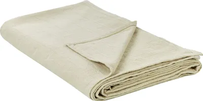 Produktbild von BELIANI Tagesdecke Beige aus Baumwolle 150 x 200 cm Wendbar für Bett Sofa Couch Wohnzimmer Schlafzimmer