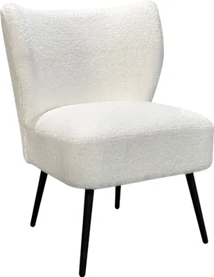Produktbild von byLIVING Einzelsessel TEDDY / Teddystoff off-white / Gestell Metall schwarz matt / Sessel / B 66, H 85,5, T 72,5 cm
