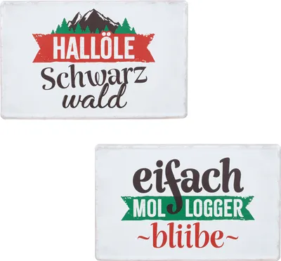 Immagine prodotto di Gilde Schild, rechteckig, "Schwarzwald", Spruch, Metall, grün, rot, schwarz, weiß, B. 30 cm, H. 19 cm 53725 4063387537251 2 Stück (2-fach sortiert)