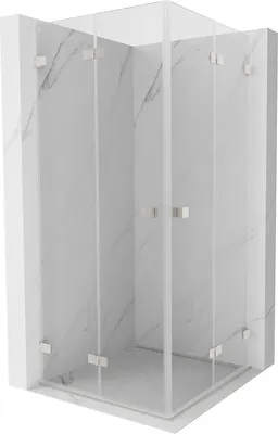Produktbild von Mexen Lunar-F Duo faltbare Duschkabine 70 x 70 cm, transparent, gebürstetes Nickel - 836-070L-070P-97-00