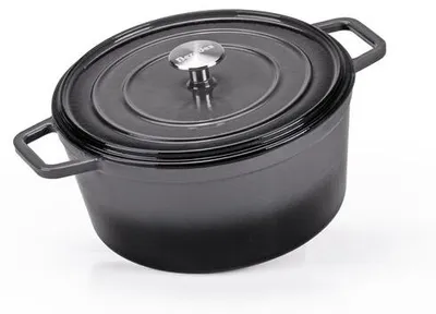 Obrázek produktu pro Berndes b.iron Bräter Hrnec na vaření kulatý, hrnec na dušení, hrnec vhodný na indukci, litina, černý / šedý, Ø 26 cm, 034157