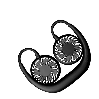 Produktbild von Hals Ventilator Neck Fan Tragbare Hängend Handfrei Um Den Halsventilator Persönlicher Sport-Gefrierschrank Lüfter Handfrei Hand Free Verstellbar Mini Lüfter,USB Wiederaufladbar 2000mAh LED (Black)