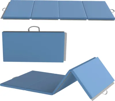 Produktbild von HOMCOM Trainingsmatte, Faltbare Fitnessmatte Sportmatte mit Griffen Hellblau