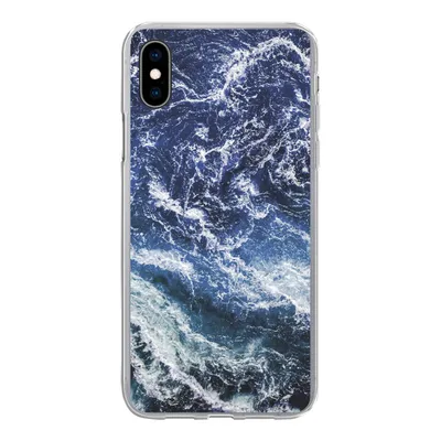 Produktbild von MuchoWow® Handyhülle Schutzhülle Hülle für iPhone Xs Naturstein - Meer - Marmor Silikon Softcase Handy Hülle - Handytasche