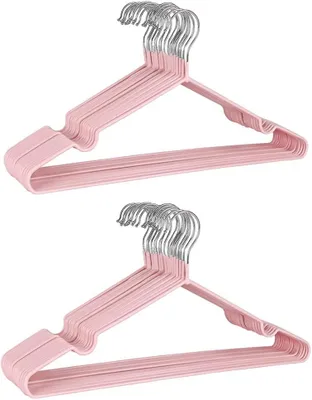 Produktbild von Hochwertige, schlanke, verchromte, rutschfeste, sehr langlebige und platzsparende Metallkleiderbügel mit Gummibeschichtung.