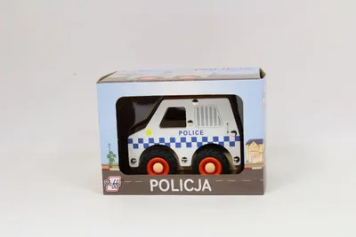 Produktbild von Holz-Polizeiauto mit Gummireifen für Kinder