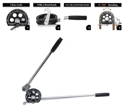 Immagine prodotto di Piegatubi - Piegatubi manuale - Per tubi da 1,6 cm - Angolo di piegatura 0–180° - Per rame e acciaio - Struttura in acciaio massiccio