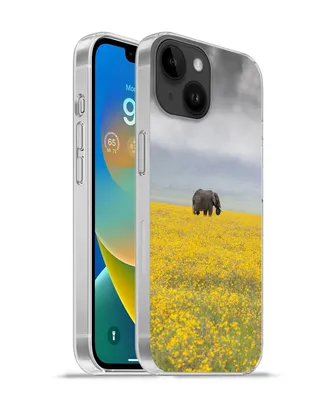 Produktbild von MuchoWow® Handyhülle Schutzhülle Hülle für Apple iPhone 14 - Softcase Elefant - Blumen - Natur - Gelb - Tiere Silikon Softcase Handy Hülle - Mobiltelefonhülle
