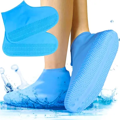 Produktbild von WASSERDICHTE STIEFELSCHONER, REGENHÜLLEN, RUTSCHFESTE GUMMISTIEFEL, Blau, M