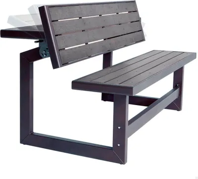 Produktbild von LIFETIME 60253 - Gartenbank, klappbare Rückenlehne, Bank umwandelbar in einen Tisch, Maße 141x36x48 cm, hochdichtes Polyethylen, wasserdicht, UV-Schutz, Farbe grau