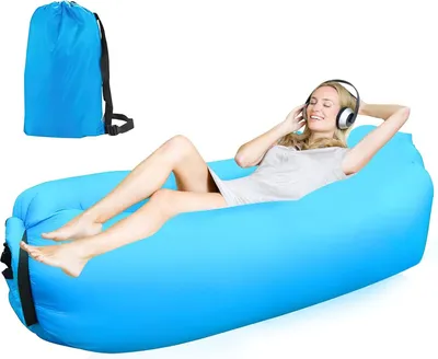 Produktbild von Aufblasbare Strandbank - 200 x 70 cm - Outdoor Camping Luftbank - Tragbare Verpackung - Blau