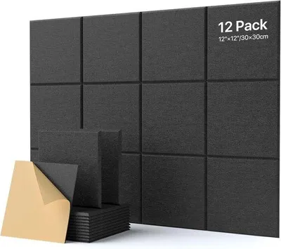Produktbild von Famanu Akustikpaneele 12 Stück Schallisolierung Wand Schwarz