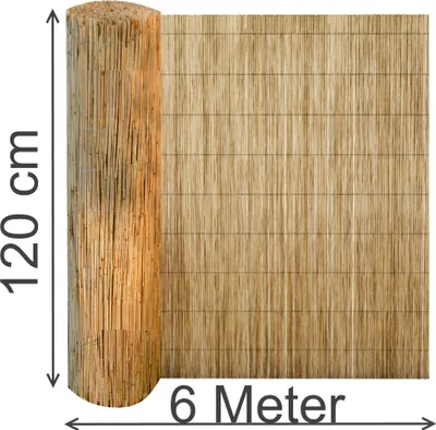 Produktbild von Balkonsichtschutz 120 x 600cm Sichtschutz Schilfrohrmatte Balkonumrandung Schilf Terrasse Garten