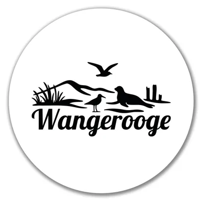 Produktbild von Huuraa Aufkleber Wangerooge Strandmotiv 10cm rund Sticker Geschenkidee