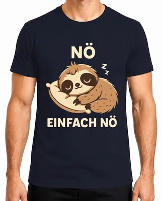 Imagen del producto de Camiseta para hombre o niño con diseño de perezoso durmiendo, color azul marino, talla XXL. Diseño: "Perezoso durmiendo", "NÖ" (abreviatura de Baja Austria), "EINFACH" (simple), "Süß" (lindo), "Faul" (perezoso), "Regalo" (regalo), "Divertido"