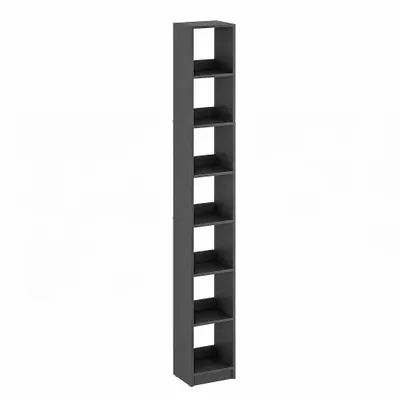 Produktbild von KOMTO Bücherregal Anthrazit – Schmales Regal 20 cm Breit mit 3 Fächern, Standregal für Bücher und Deko | LAKO 96,9 x 20 x 24 cm