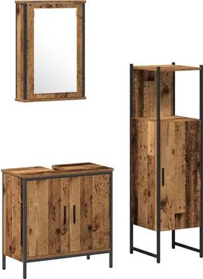 Immagine prodotto di Set di mobili per il bagno 3 pcs Marrone 33 x 33 x 120.5 cm