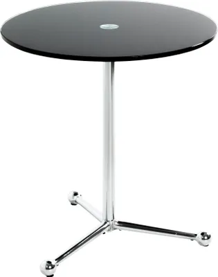 Produktbild von HAKU Beistelltisch chrom, schwarz - Metall, Sicherheitsglas 10 mm, B/H/T: 45x50x45 cm