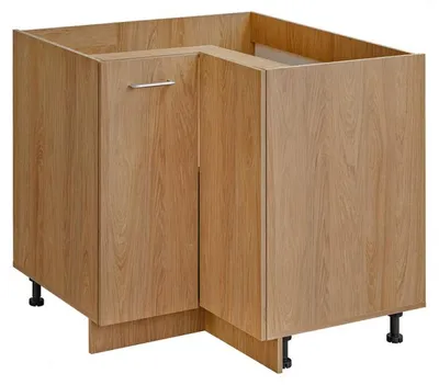 Image de Placard d'angle bas de cuisine "Laxy" - Marron - L 90 x H 81 x P 56 cm