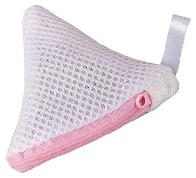 Productafbeelding van Wasmandzakken, met ritssluiting, hoekdesign, roze, 2 stuks