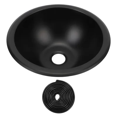 Obrázek produktu pro umyvadlo 9 x 4 palce z nerezové oceli 304, kulaté, snadno se čistí, odtokový otvor 40 mm, umyvadlo pro obytný vůz, karavan, loď, karavan