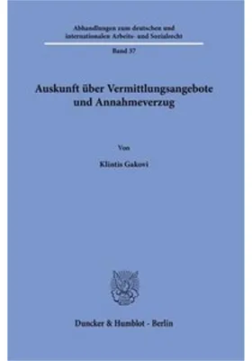 Obrázok produktu pre Auskunft über Vermittlungsangebote und Annahmeverzug